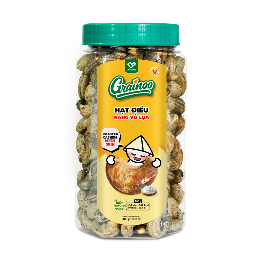 Hạt điều rang vỏ lụa 400g